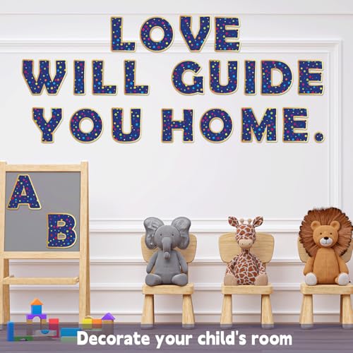 150 PCS Large 6" Bulletin Board Letters Set, Blue with Colorful Polka Dot Classroom Alphabet Cutout Letter for Bulletin Board Display Home School, A Great Helper to Inspire Students' Learning Interest - style: Blue Polka Dot