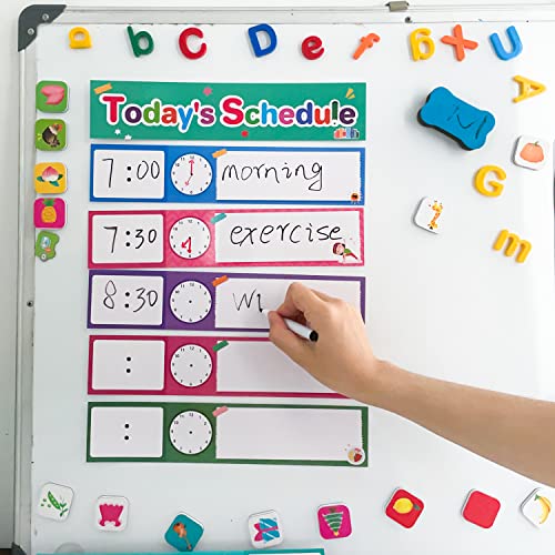 Lachilly 12 Pcs Daily Routines Schedule Cards, Schedule Pocket Chart Add-ons, DIY Visual Schedule for Toddlers, Classroom Decoration