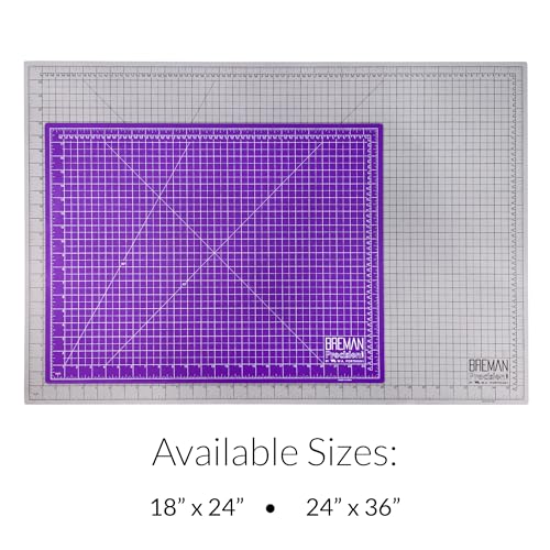 Breman Precision 24x36 Inch Self Healing Cutting Mat – 2-Sided 5-Ply PVC Purple/Gray Cutting Mats for Crafts, Sewing, Quilting & DIY Projects with Durable Non-Slip Surface and Precise Grid Lines - color: Purple/Gray, size: 24x36
