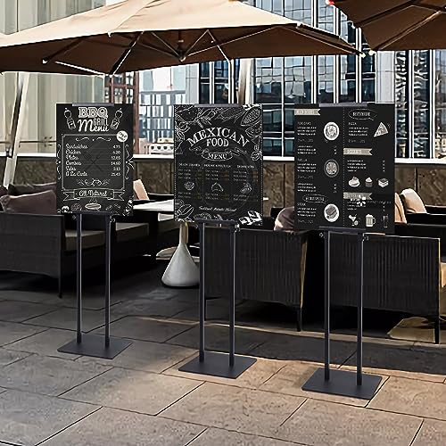 Poster Stand Heavy Duty - 2 Pack Pedestal Poster Stands for Display, Adjustable Height up to 80 Inch, Double Sided Black Floor Standing Sign Holder for Foam Board Signage - size: Double-Pole Poster Stand 2 Pack