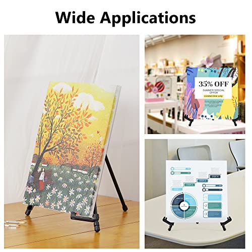 14" High Tabletop Instant Display Easel - Black Steel Small Tripod Easel Stand with Adjustable Holders for Pictures, Paintings, Posters and Store Signs(6 Pack) - style: 6 Pack Black