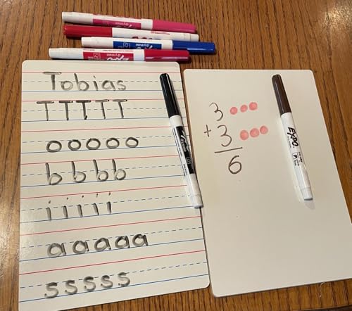 4-Pack Mini Dry Erase Boards, 6"x9" Double-Sided Lined Whiteboards for Students, Teachers – Reusable Boards for Math, English, Handwriting Practice, Ideal for Classroom & Homeschool Learning