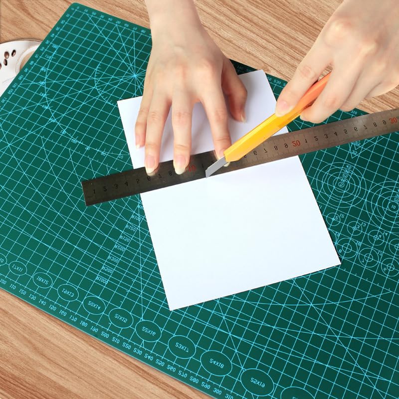 Self-Healing Cutting Mat 12x 9 Inch-Precision Grid for Exacto Knife Blades - Protective Craft Surface for Quilting, Scrapbooking, Stencil Art Projects