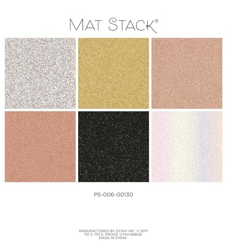 Glitter Cardstock Paper 6x6 inches - Sparkly Craft Paper for Card Making, Scrapbooks, Art Projects - 24 Single Sided Sheets, 6 Glitzy Metallic Colors - color: Glitzy Metallics