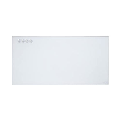 ECR4Kids MessageStor Dry-Erase Glass Board and Magnets, Office Essentials, White - style: White