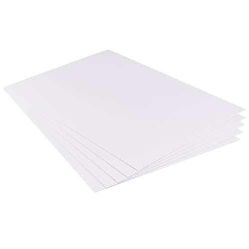 BENECREAT 5 Pcs 1mm PVC Foam Sheet White Plastic Sheet 11.8x15.7 Inch Lightweight Rigid Foam Expanded PVC Sheet for Crafts, DIY Making, Screen Printing and Art Display - color: White-1mm