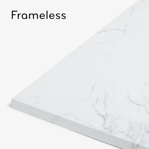 U Brands Magnetic Square Marble Print Dry Erase Board White Board, 14" x 14", Frameless, Includes Magnet and Marker