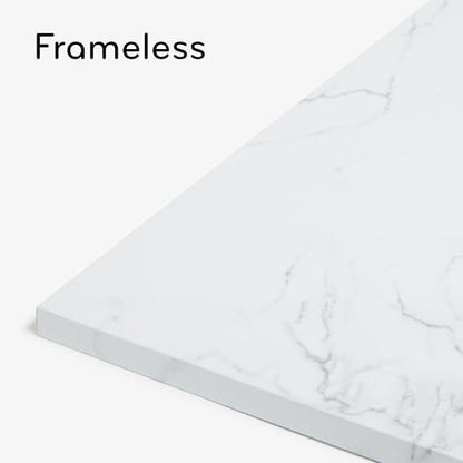 U Brands Magnetic Square Marble Print Dry Erase Board White Board, 14" x 14", Frameless, Includes Magnet and Marker