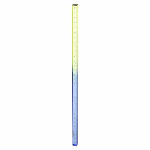 HARFINGTON Acrylic Clear Straight Rulers 30cm Metric Transparent Gradient Three-Dimensional Plastic Ruler Square Cube Measuring Tool for Classroom Office, Blue-Yellow - color: Blue-Yellow, size: 30cm