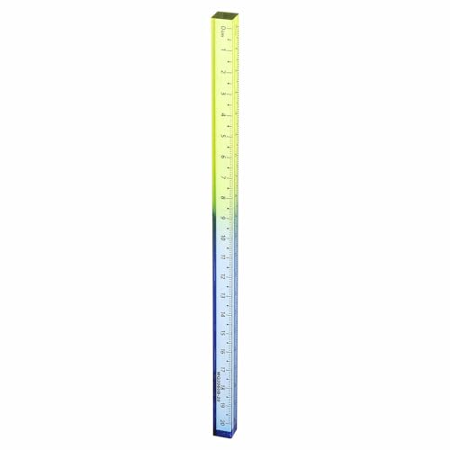 HARFINGTON Acrylic Clear Straight Rulers 20cm Metric Transparent Gradient Three-Dimensional Plastic Ruler Square Cube Measuring Tool for Classroom Office, Blue-Yellow - color: Blue-Yellow, size: 20cm