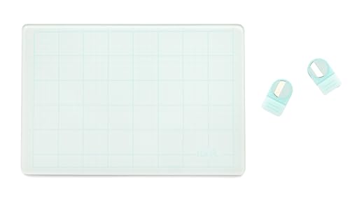 We R Memory Keepers Magnetic Glass Crafting Mat 9x6 - Heavy Duty, Perfect for Cutting, Paint Mixing, Scrapbooking, Crafts, and More - color: Clear