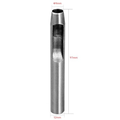 GLRXMX 9mm Carbon Steel Leather Hollow Punch, Heavy Duty Round Hole Punch Tool for Leather Belts Watch Bands Rubber Plastic Crafts & DIY Projects - size: 9mm
