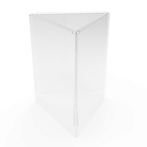 FixtureDisplays® 8.9 X 7.8 X 11.2" 3-Sided Acrylic Sign Holder Fits 8.5 x 11 Inch Signs Tabletop Promotion Sale Signage Holder 19118