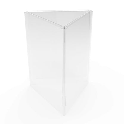 FixtureDisplays® 8.9 X 7.8 X 11.2" 3-Sided Acrylic Sign Holder Fits 8.5 x 11 Inch Signs Tabletop Promotion Sale Signage Holder 19118