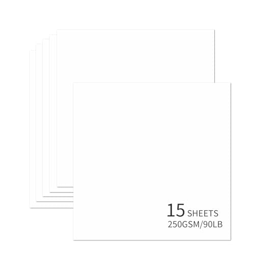 15 Sheets White Cardstock 12"x12",250gsm/90lb Heavyweight Cardstock Paper, Thick and Smooth Card Stock Perfect for Card Making, Scrapbooking and Crafts - color: White