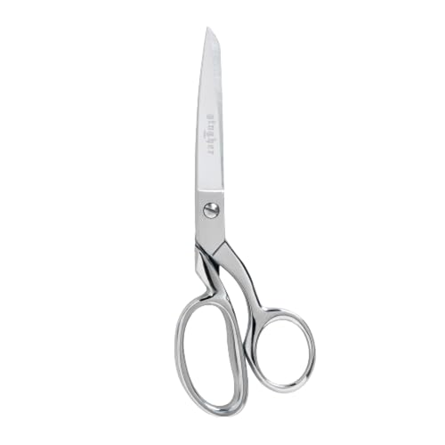 Gingher 8" Dressmaker's Fabric Scissors, Stainless Steel Shears, Sharp Knife Edge Steel Sewing Shears with Protective Sheath for Fabric Cutting and Tailoring, Chrome Plated Nickel Finish - style: 8" Dressmaker