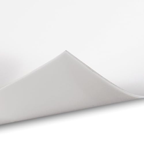 Exactly Rubber - White Silicone Sheet, 60A Durometer Silicone Mat, Food-Grade Rubber Mat with -80 to 450°F Temperature Resistance, 400% Elongation, Silicone Placemat Made in The USA, 1/32 x 9” x 36” - size: 1/32 x 9 x 36