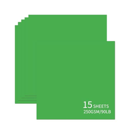 15 Sheets Green Cardstock 12"x12",250gsm/90lb Heavyweight Cardstock Paper,Thick and Smooth Card Stock Perfect for Card Making, Scrapbooking and Crafts - color: Green