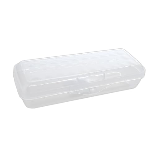BAZIC PRODUCTS LUCENT Clear Pencil Box, 8 x 3 3/8 x 1 7/8 in, for School Office Supplies, Portable, Storage - size: 1-Pack