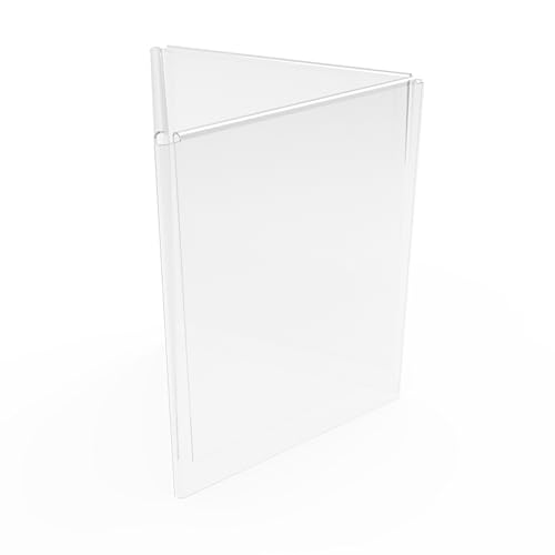 FixtureDisplays® 8.9 X 7.8 X 11.2" 3-Sided Acrylic Sign Holder Fits 8.5 x 11 Inch Signs Tabletop Promotion Sale Signage Holder 19118