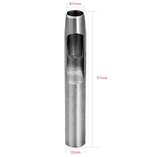 GLRXMX 11mm Carbon Steel Leather Hollow Punch, Heavy Duty Round Hole Punch Tool for Leather Belts Watch Bands Rubber Plastic Crafts & DIY Projects - size: 11mm
