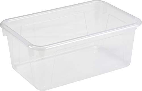 Storex Small Cubby Bin, 12.2 x 7.8 x 5.1 Inches, Translucent, 5-Pack (62461U05C) - color: Translucent, style: Bin Only