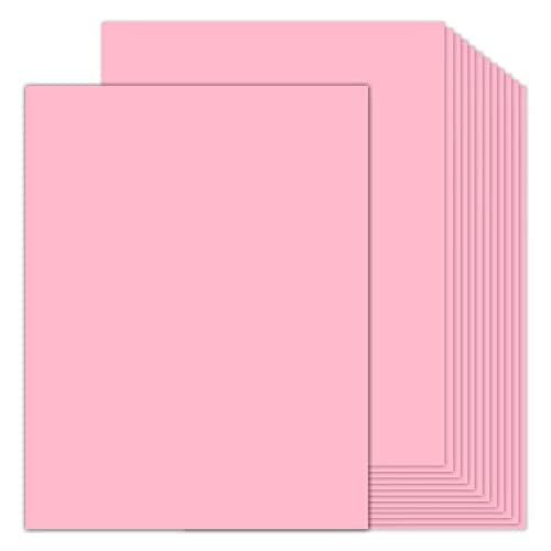 100 Sheets Pink Cardstock 8.5 x 11 Thick Paper, Goefun 80lb Card Stock Printer Paper for Arts & Crafts, Presentations, Stationary Printing - color: pink