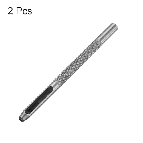 HARFINGTON 2pcs Leather Round Hole Punch, 2mm Hollow Hole Puncher Cutter Carbon Steel Circle Hole Punching Cutting Tool for Belt/DIY Leather Craft - size: 2mm