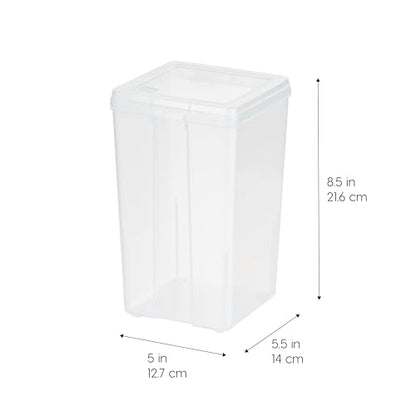 IRIS USA Food Storage Containers with Flip-Top Lid, 2.7 Qt - 6 Pack, Clear Stackable Food Containers for Kitchen & Pantry Organization, BPA-Free, Food Grade Plastic For Flour, Sugar, Dry Food, Grain - size: Food Grade Medium - 6 Pack