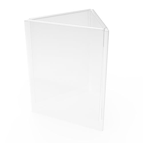 FixtureDisplays® 8.9 X 7.8 X 11.2" 3-Sided Acrylic Sign Holder Fits 8.5 x 11 Inch Signs Tabletop Promotion Sale Signage Holder 19118