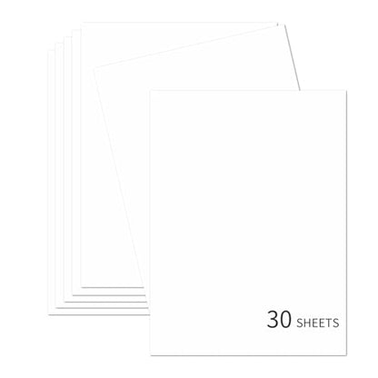 30 Sheets White Cardstock 8.5'' x 11'', 250gsm/90lb Heavyweight Cover Cardstock Paper, Thick and Smooth Card Stock Perfect for Invitations, Menus,DIY Cards, Arts and Crafts - color: White