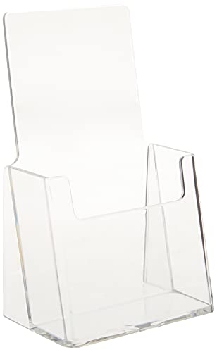 Azar 252012 Clear Acrylic Trifold Literature Brochure Holder For Counter | Perfect For Pamphlets | Brochures | Menus | Promotions | Literature | Made In USA (Pack of 10) - size: 10pk, style: No Business Card Pocket