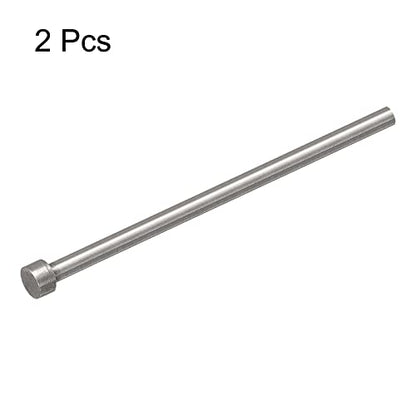 uxcell Straight Ejector Pins, 5mm (13/64") Dia. 65Mn Steel Round Tip Punch 100mm (4") Long for Mechanical Maintenance 2Pcs - size: 13/64"