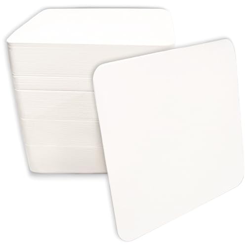 200 Blank White Small Cardstock Squares 2.75" x 2.75" Rounded Corners - Flash Cards, Mini Notecard, Study Note Cards, Enclosure/Message Card, Gift Tags, Place Cards, Small Business Inserts Made in USA