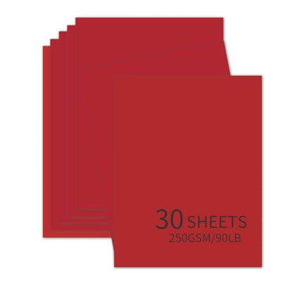 30 Sheets Red Cardstock 8.5'' x 11'', 250gsm/90lb Heavyweight Cover Cardstock Paper, Thick and Smooth Card Stock Perfect for Invitations, Menus, DIY Cards, Arts and Crafts - color: Red