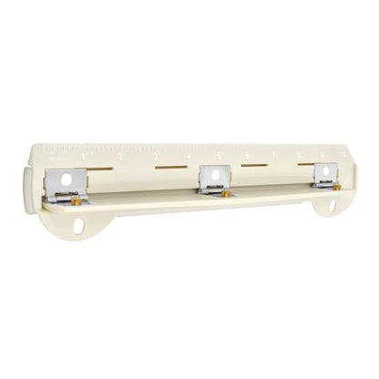 10-Inch Ruler with 3-Hole Punch for Binder, White - color: White