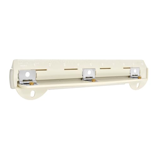 10-Inch Ruler with 3-Hole Punch for Binder, White - color: White