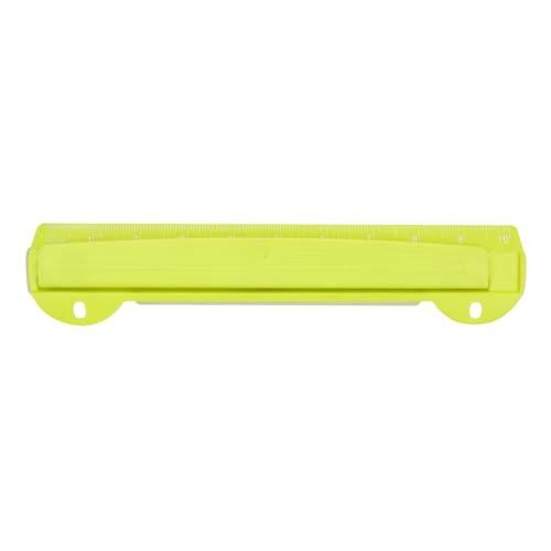 3 Hole Punch with Built-in 10-Inch Ruler, Portable ABS Plastic Paper Puncher with Stainless Steel Heads, 5 Sheet Capacity, Removable Chip Tray, Fits Standard 3 Ring Binders (Yellow) - color: Yellow