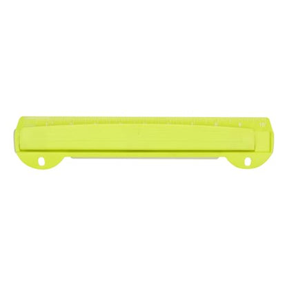 3 Hole Punch with Built-in 10-Inch Ruler, Portable ABS Plastic Paper Puncher with Stainless Steel Heads, 5 Sheet Capacity, Removable Chip Tray, Fits Standard 3 Ring Binders (Yellow) - color: Yellow