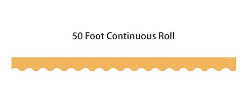 Teacher Created Resources Golden Sun Scalloped Rolled Border Trim - 50ft - Decorate Bulletin Boards, Walls, Desks, Windows, Doors, Lockers, Schools, Classrooms, Homeschool & Offices