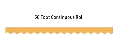 Teacher Created Resources Golden Sun Scalloped Rolled Border Trim - 50ft - Decorate Bulletin Boards, Walls, Desks, Windows, Doors, Lockers, Schools, Classrooms, Homeschool & Offices