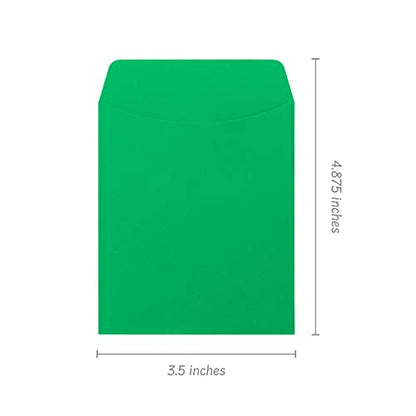 Hygloss 30 Pcs Library Card Pockets 3.5x5 Inch - Self-Adhesive Pocket Envelopes - Dark Green Classroom Envelope Pockets - Ideal for Organizing - Colorful Small Library Book Pocket - color: Dark Green, style: 30 Pockets