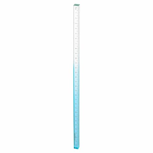 HARFINGTON Acrylic Clear Straight Rulers 30cm Metric Transparent Gradient Three-Dimensional Plastic Ruler Square Cube Measuring Tool for Classroom Office, Sky Blue - color: Sky Blue, size: 30cm