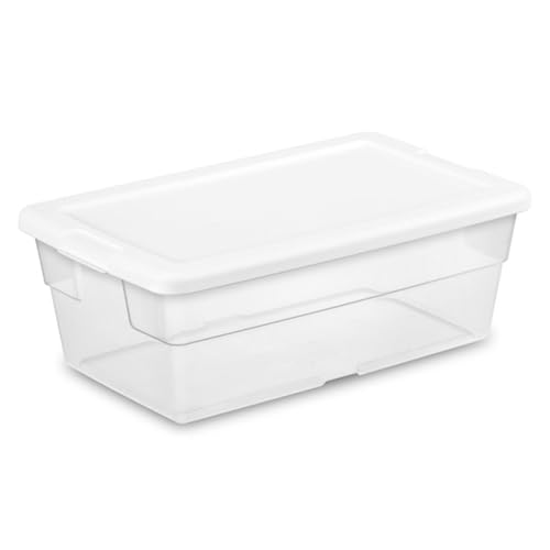 Sterilite 36-Pack 6 Quart Storage Box, Stackable Clear Plastic Bins with Snap-On Lids - Heavy-Duty Organizing Containers for Closet, Bathroom, and Office - size: 6 Quart, style: 36 Pack