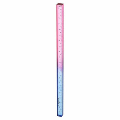 HARFINGTON Acrylic Clear Straight Rulers 20cm Metric Transparent Gradient Three-Dimensional Plastic Ruler Square Cube Measuring Tool for Classroom Office, Blue-Pink - color: Blue-Pink, size: 20cm