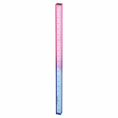 HARFINGTON Acrylic Clear Straight Rulers 20cm Metric Transparent Gradient Three-Dimensional Plastic Ruler Square Cube Measuring Tool for Classroom Office, Blue-Pink - color: Blue-Pink, size: 20cm