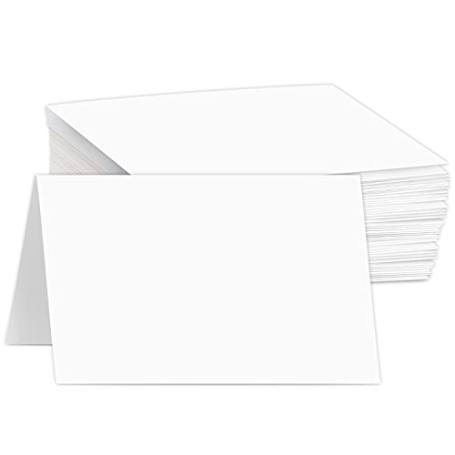 Dynamico Blank White Pre-Scored Thick 8.5 x 11 Greeting Cards – Heavyweight Good For Wedding Invitations, Thank You, Holiday and DIY Projects | 8.5 x 5.5” When Folded | 100 Cards per Pack