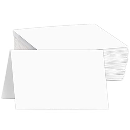Dynamico Blank White Pre-Scored Thick 8.5 x 11 Greeting Cards – Heavyweight Good For Wedding Invitations, Thank You, Holiday and DIY Projects | 8.5 x 5.5” When Folded | 100 Cards per Pack
