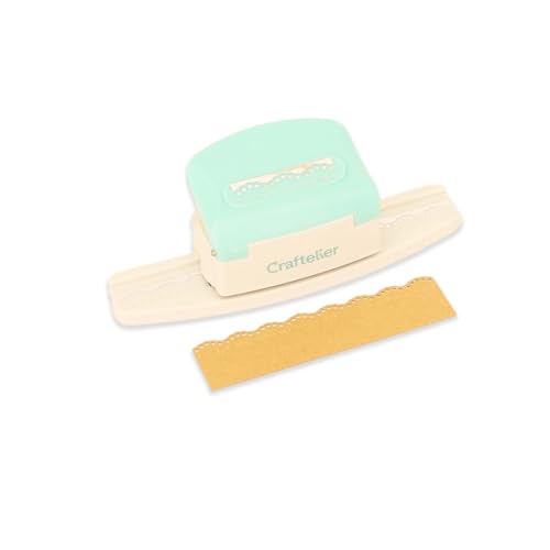 Craftelier - Lever Punch Press for Making Blonde Dotted Dotted Edges on Paper and Cardboard Specially for Scrapbooking and Crafting | Size Approx. 15 x 5,02 x 5,02 cm - style: Die Cut Dotted Round Bows