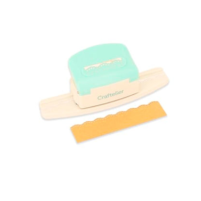 Craftelier - Lever Punch Press for Making Blonde Dotted Dotted Edges on Paper and Cardboard Specially for Scrapbooking and Crafting | Size Approx. 15 x 5,02 x 5,02 cm - style: Die Cut Dotted Round Bows